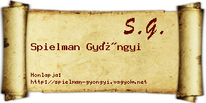 Spielman Gyöngyi névjegykártya